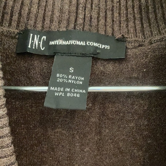 Brown tunic sweater with deep v-neck - Picture 3 of 3